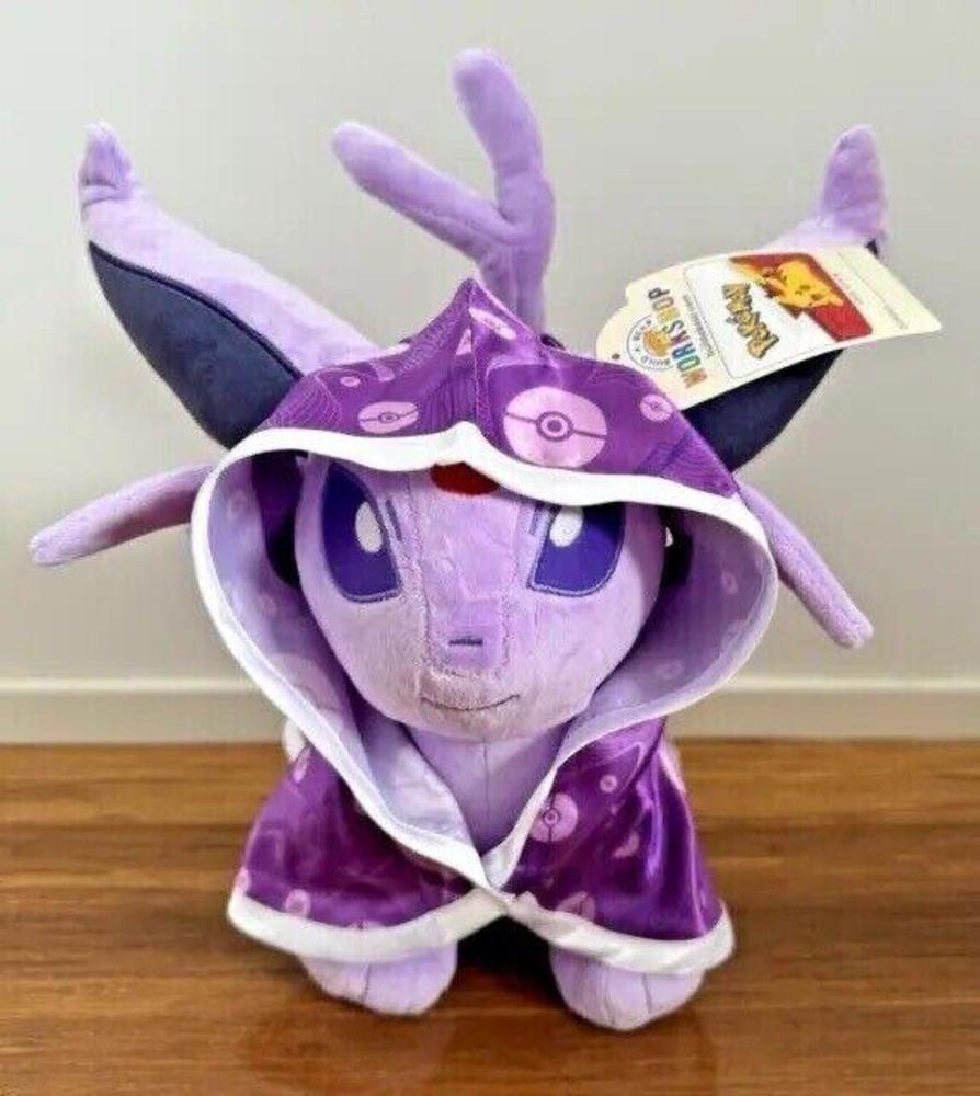 RARE Build-A-Bear Pokemon Espeon Bundle W/ Certificate, Sound, Cape & Sleeper